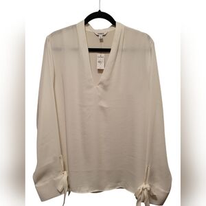 Express Cream V-Neck Blouse